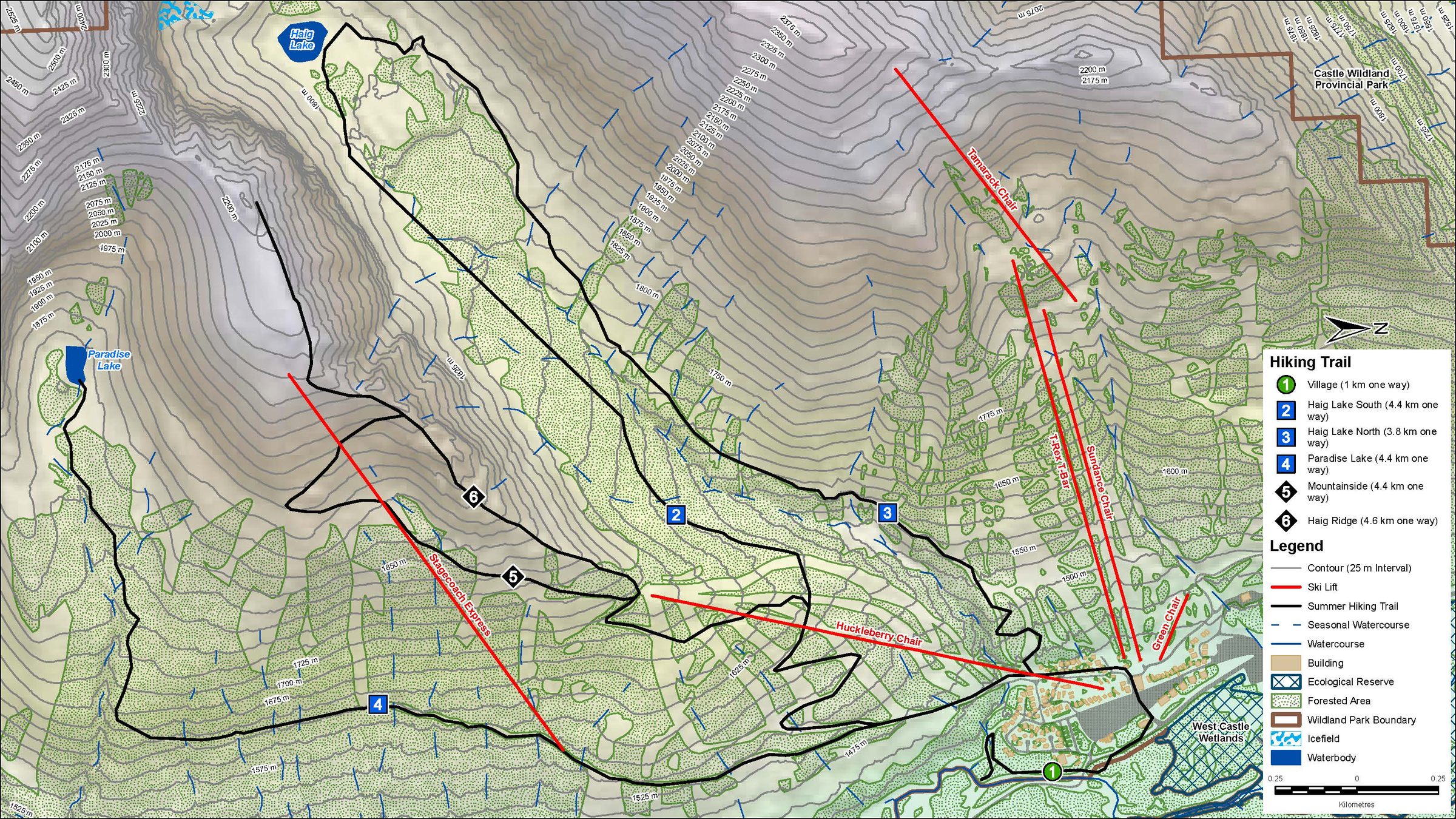 Castle Mountain Resort Summer Trail Map